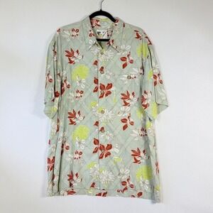 Ron Chereskin Mens XL Shirt Aloha Hawaiian Floral Rayon Resort Chic Tropical